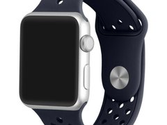 Curea iUni compatibila cu Apple Watch 1/2/3/4/5/6/7, 42mm, Silicon Sport, Dark Blue